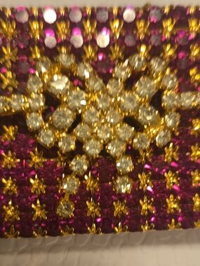 Gold and Fuchsia Crystal Flower Brooch - Women Jewelry Brooches